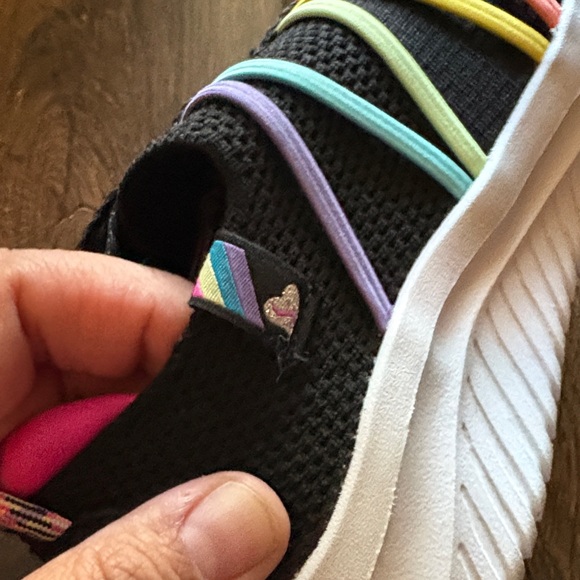 Skechers Black Sneakers with Rainbow Straps - Picture 7 of 9